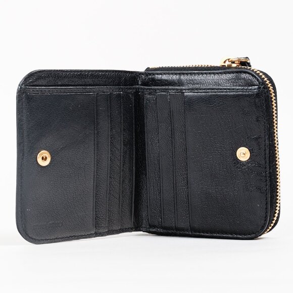Miu Miu Black Leather Bi-Fold Compact Wallet - Picture 8 of 10